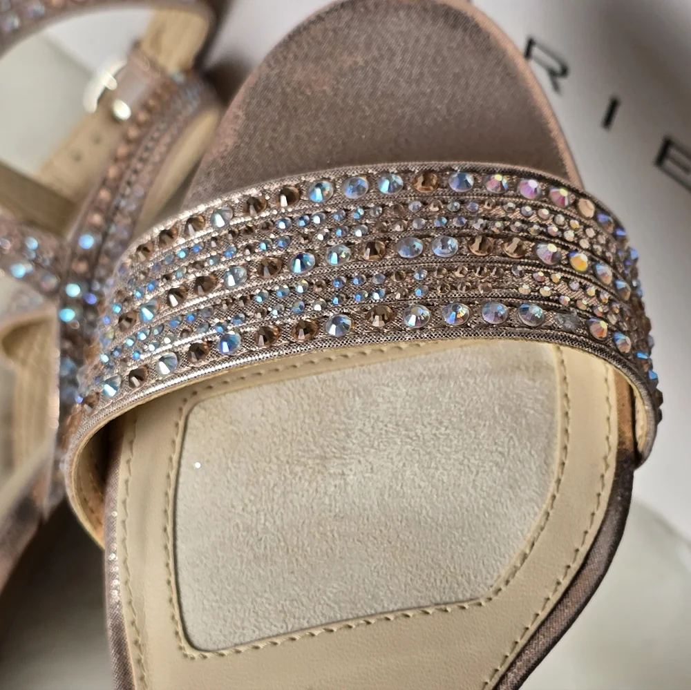 Alex Marie Women's Rose Gold Embellished Heels Size 8 1/2 - Picture 5 of 15